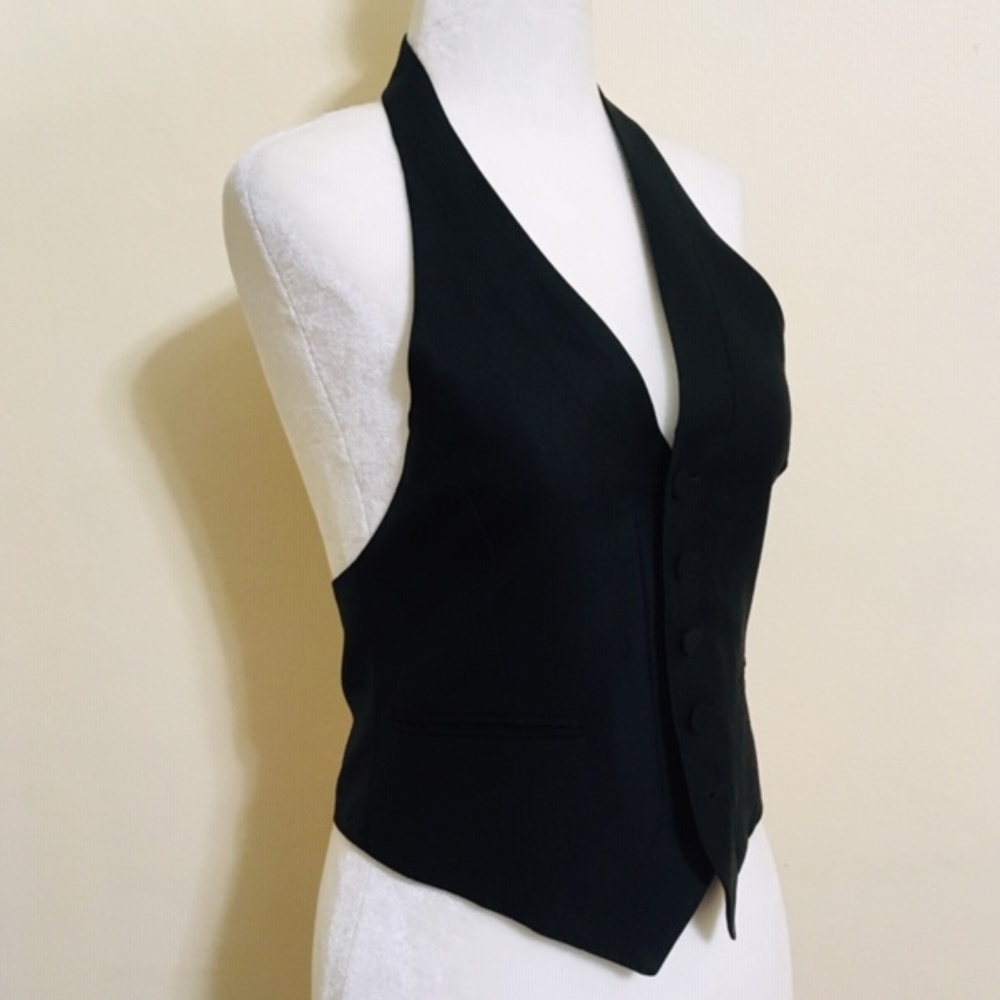 Green Women's Black Low Back Vest 1